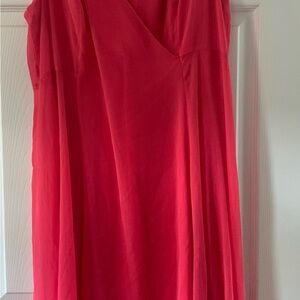 Chaps Red Midi Dress